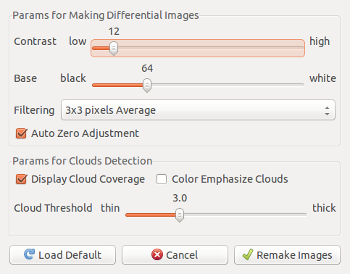 Diff. Image parameters dialog