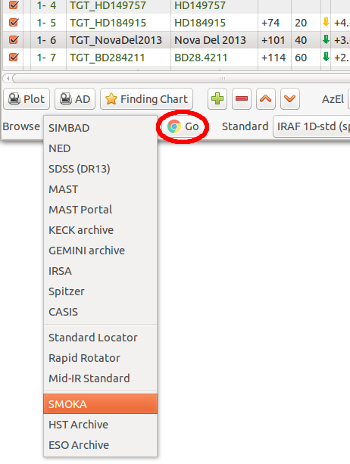 Query on web browser : Choose a database