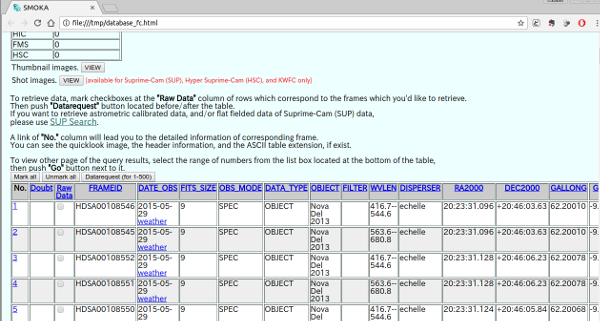 Query on Web browser : Result