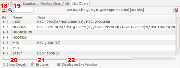 Object List Window : List Query TAB