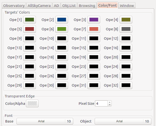 Properties Window : Color/Font