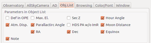 Properties Window : Obj. List